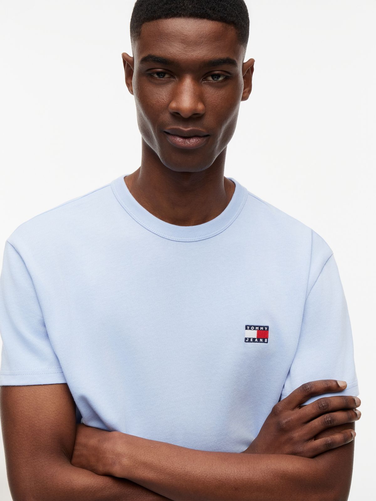 Tommy Badge Jersey Crew Neck T-Shirt — Blue