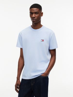 t-shirt à col ras-du-cou tommy badge blue pour hommes tommy jeans