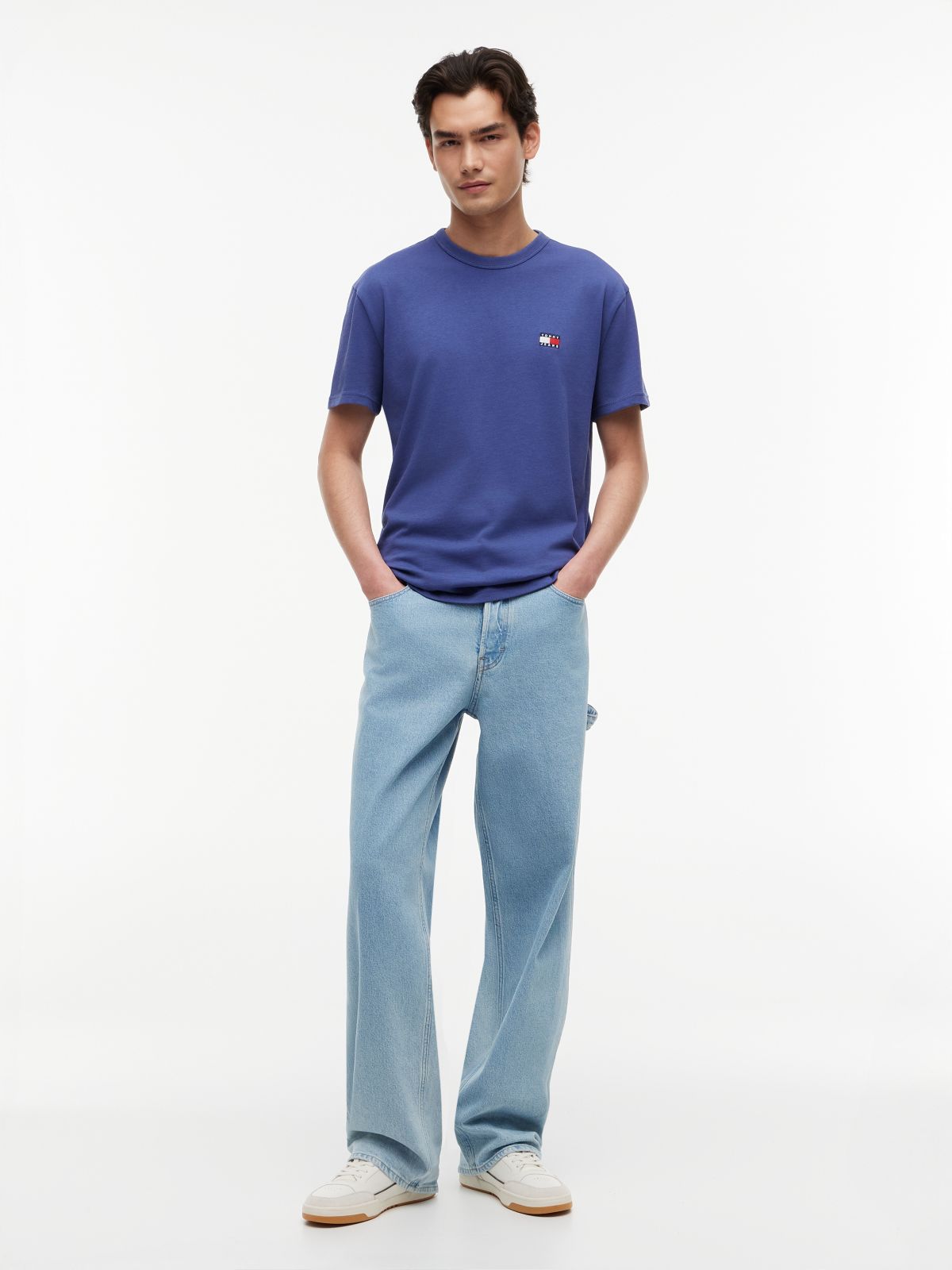 Tommy Badge Jersey Crew Neck T-Shirt — Blue