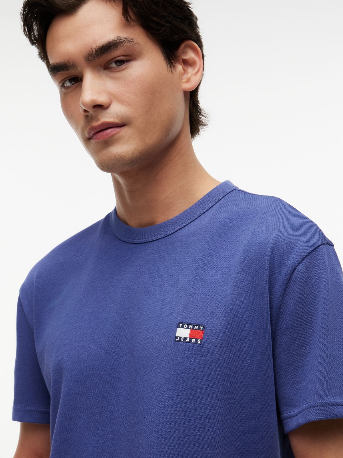 Tommy Badge Jersey Crew Neck T-Shirt — Blue