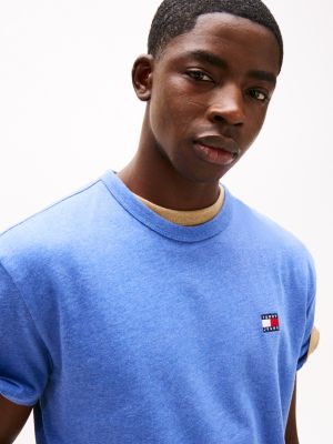 blue tonal tommy badge t-shirt for men tommy jeans