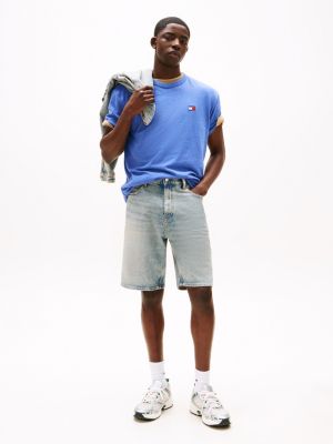 blue tonal tommy badge t-shirt for men tommy jeans