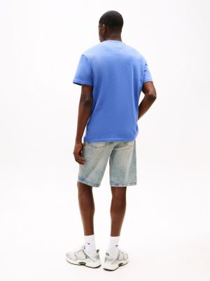 blue tonal tommy badge t-shirt for men tommy jeans