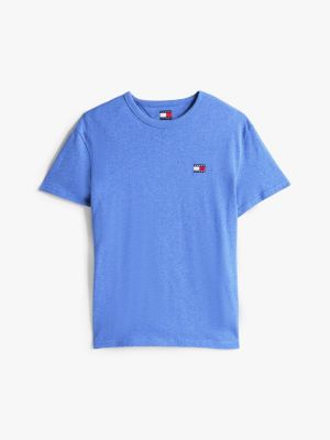 blue tonal tommy badge t-shirt for men tommy jeans