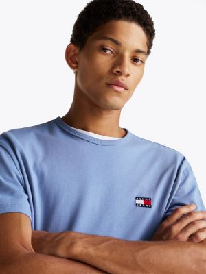 blau tommy badge t-shirt für herren - tommy jeans