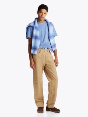blue tonal tommy badge t-shirt for men tommy jeans