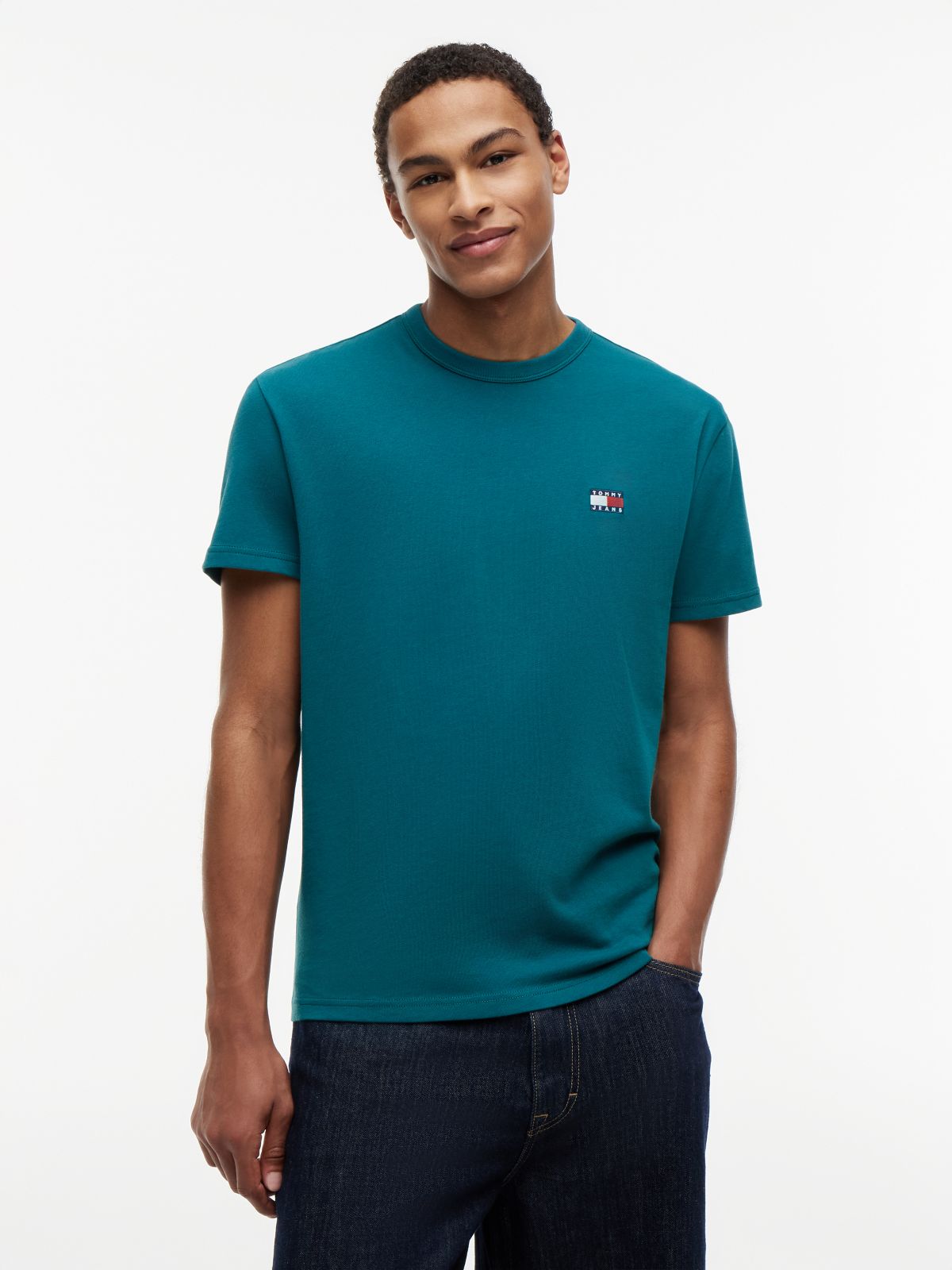 Tommy Badge Jersey Crew Neck T-Shirt — Green