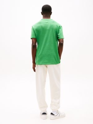 green tonal tommy badge t-shirt for men tommy jeans