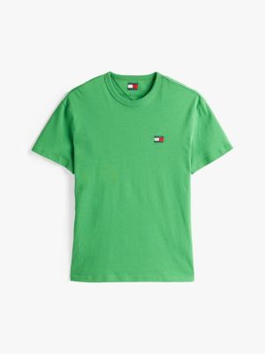 green tonal tommy badge t-shirt for men tommy jeans