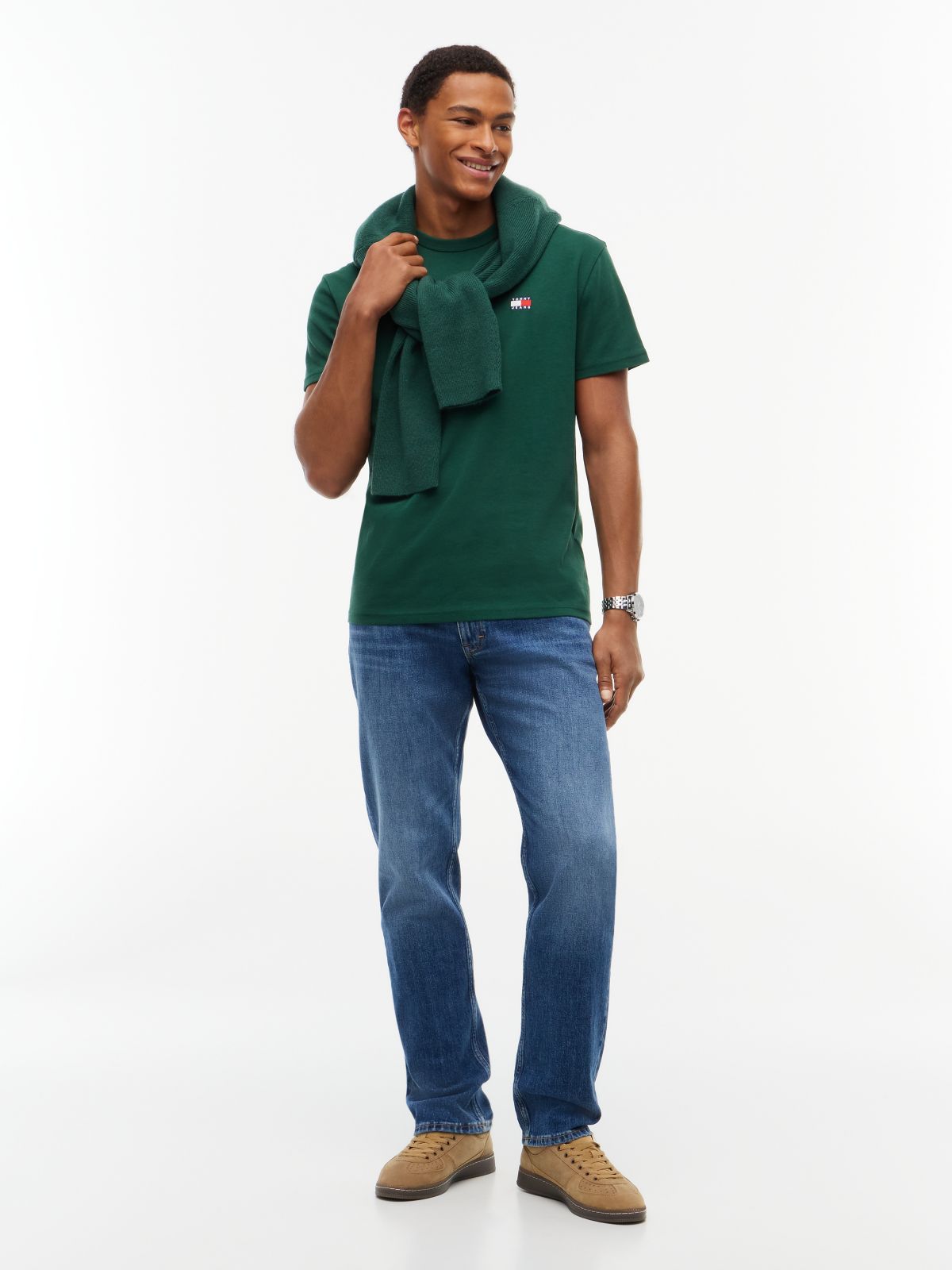 Tommy Badge Jersey Crew Neck T-Shirt — Green