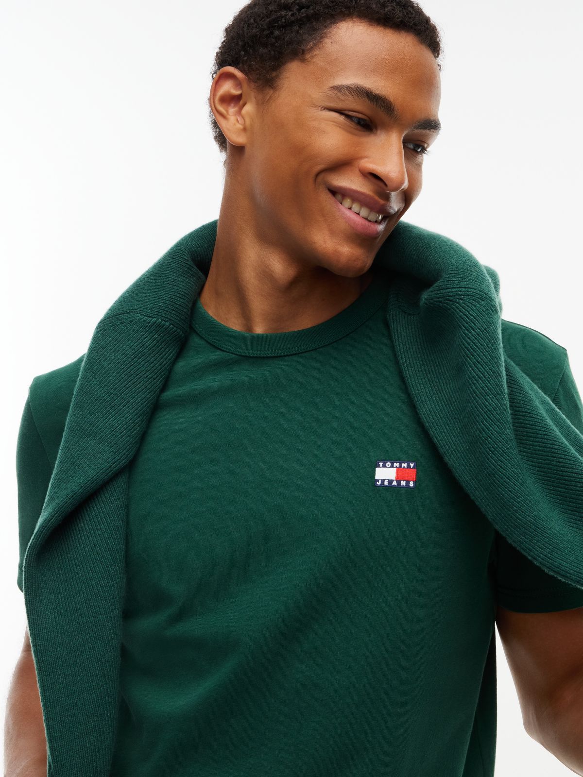 Tommy Badge Jersey Crew Neck T-Shirt — Green