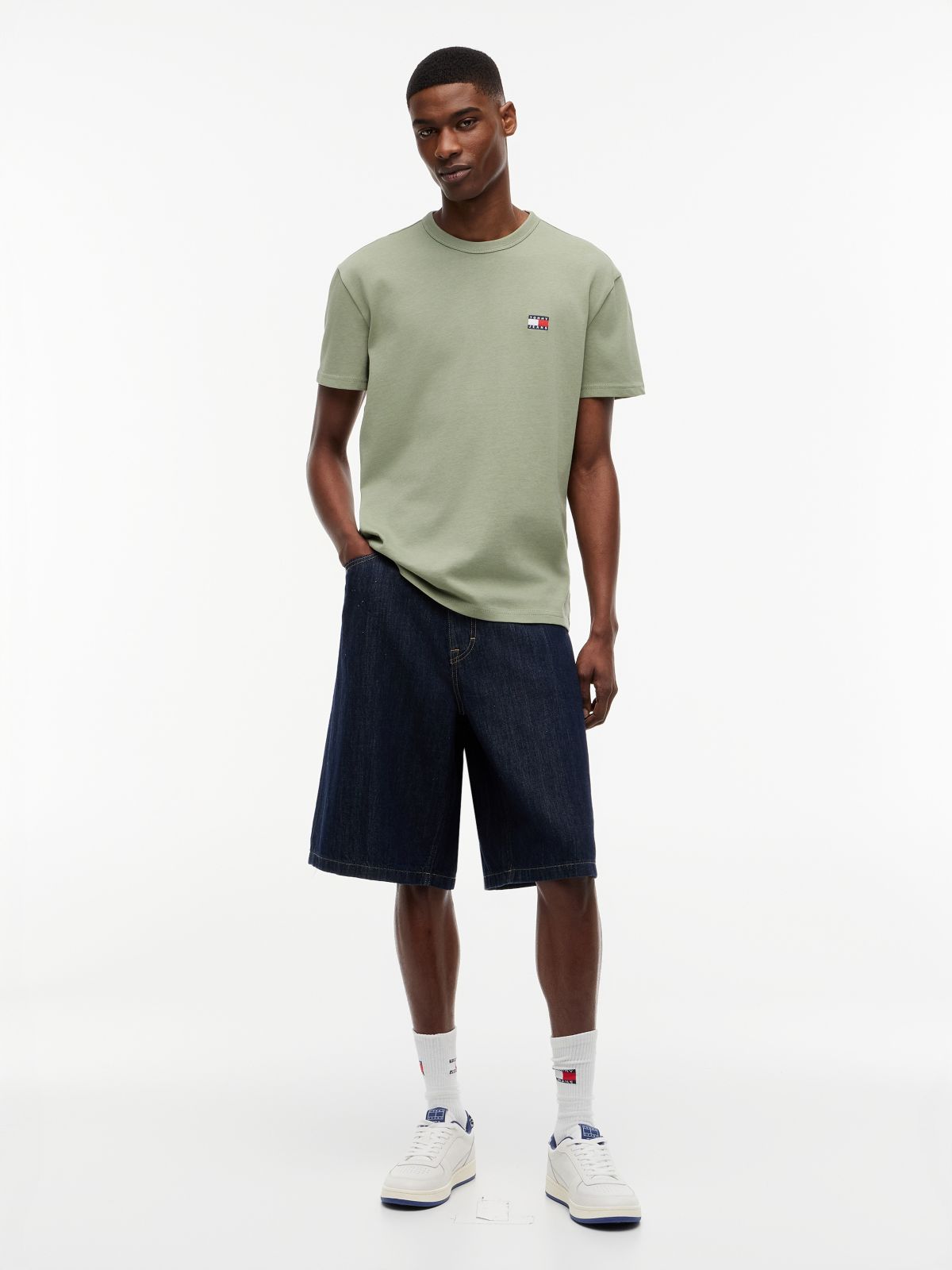 Tommy Badge Jersey Crew Neck T-Shirt — Green