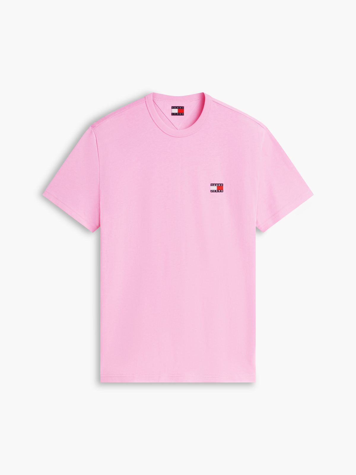 Tommy Badge Jersey Crew Neck T-Shirt — Pink
