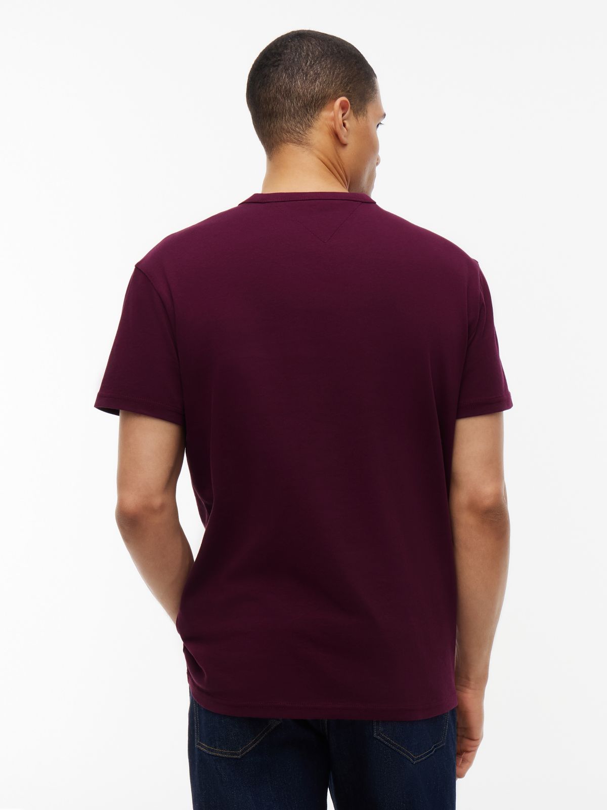Tommy Badge Jersey Crew Neck T-Shirt — Purple