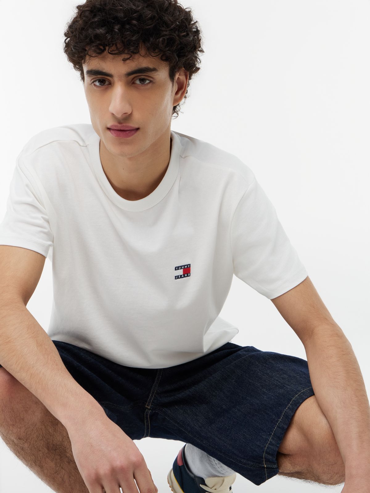 Tommy Badge Jersey Crew Neck T-Shirt — White