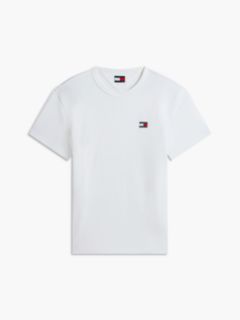 Tommy Badge Jersey Crew Neck T-Shirt — White 6