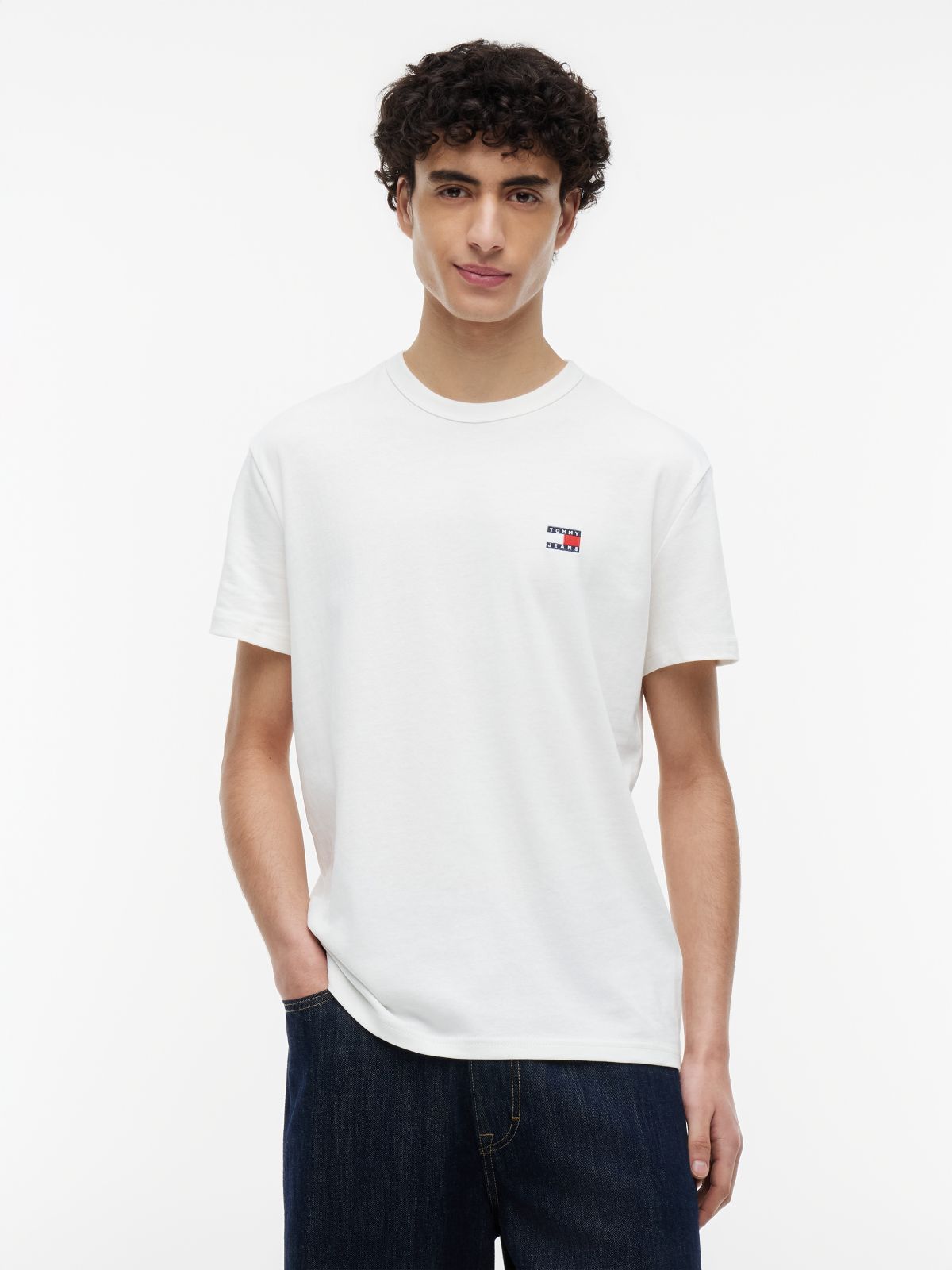 Tommy Badge Jersey Crew Neck T-Shirt — White
