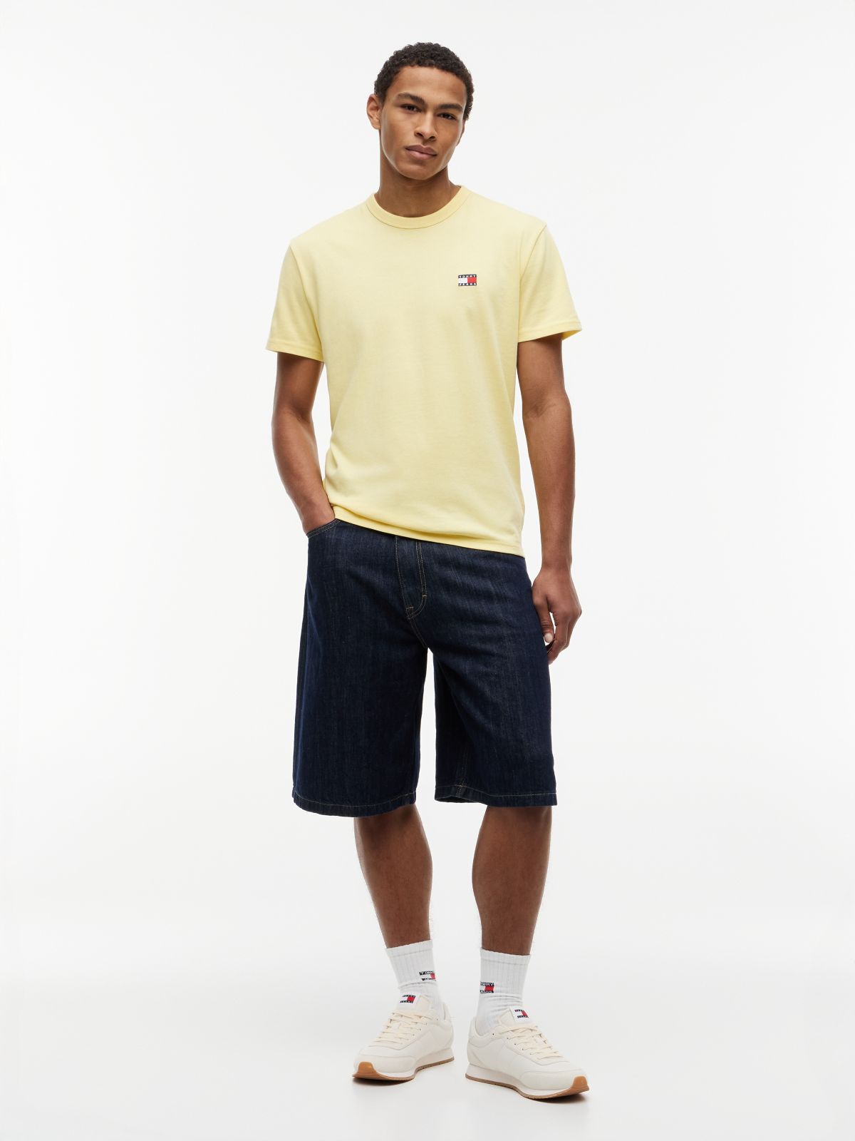 Tommy Badge Jersey Crew Neck T-Shirt — Yellow