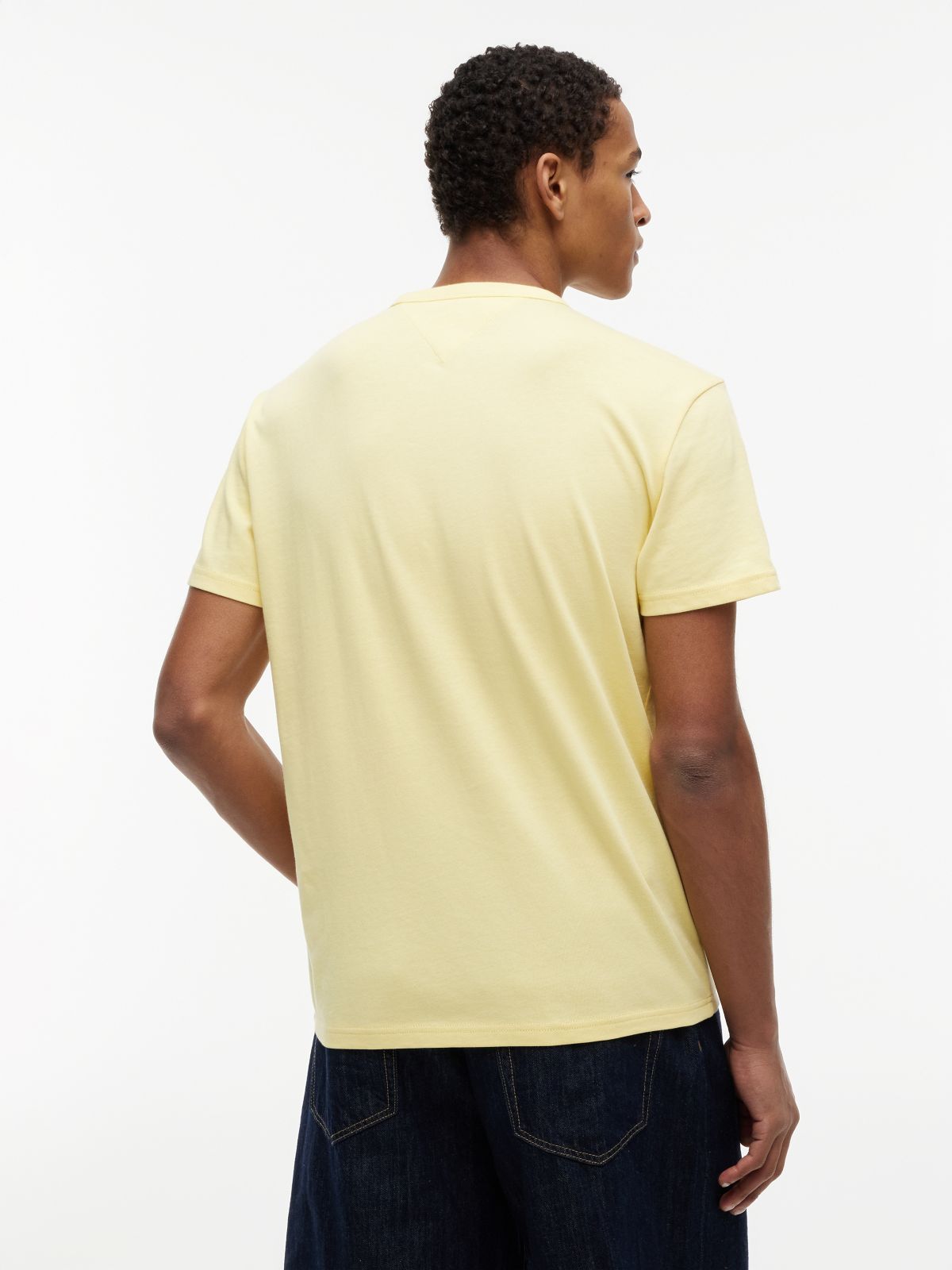 Tommy Badge Jersey Crew Neck T-Shirt — Yellow