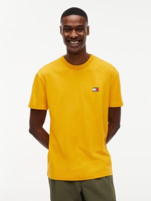 yellow tommy flag t-shirt mit rundhalsausschnitt für herren - tommy jeans