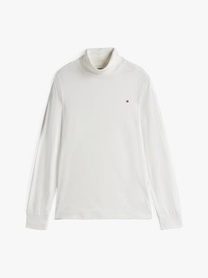 white long sleeve slim turtleneck top for men tommy jeans