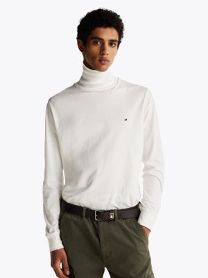 white long sleeve slim turtleneck top for men tommy jeans