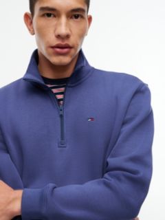 Tommy Flag Quarter-Zip Sweatshirt — Blue 3