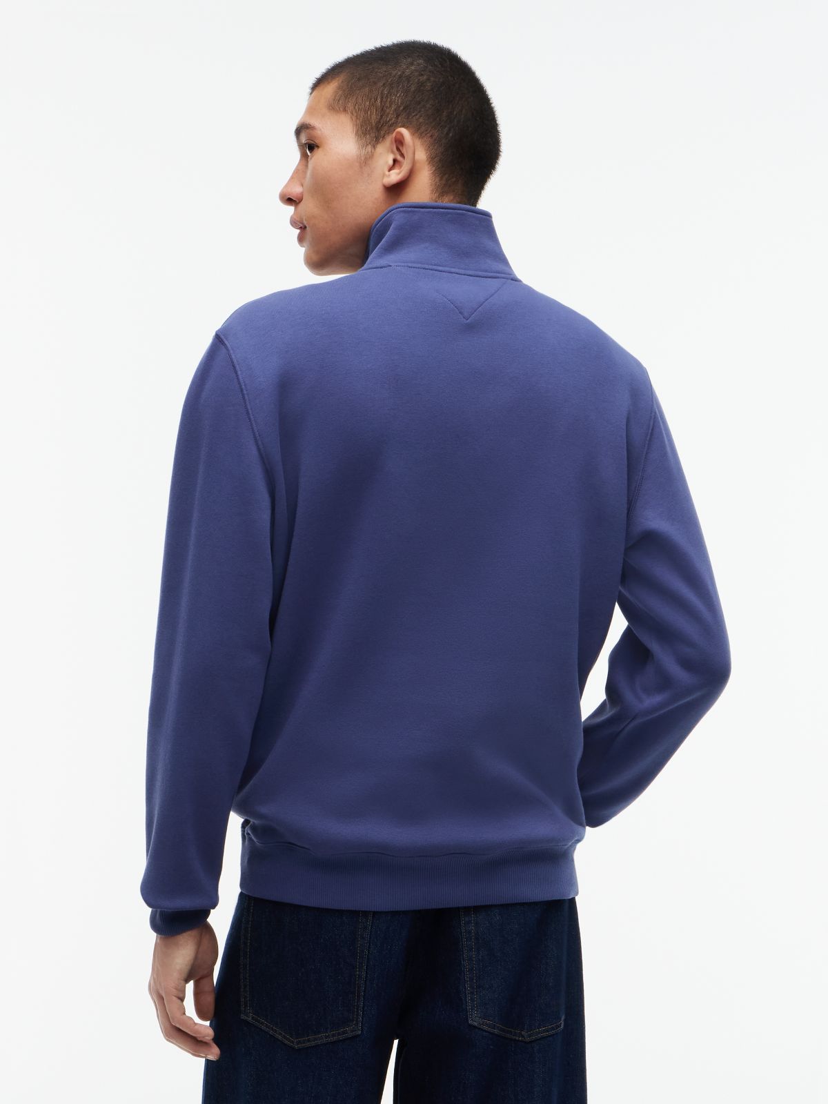Tommy Flag Quarter-Zip Sweatshirt — Blue