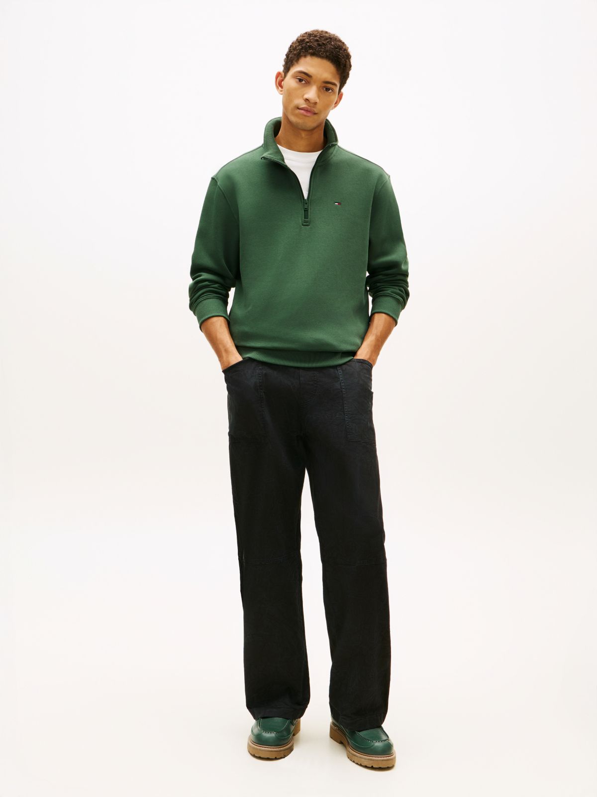 Tommy Flag Quarter-Zip Sweatshirt — Green