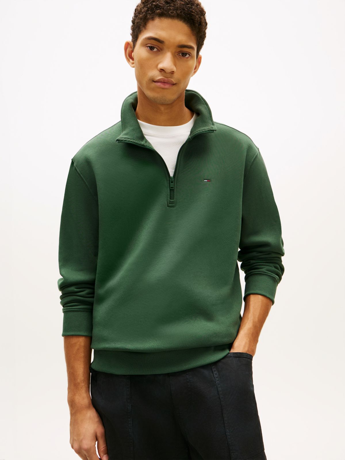 Tommy Flag Quarter-Zip Sweatshirt — Green