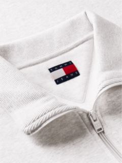 Tommy Flag Quarter-Zip Sweatshirt — Grey 6