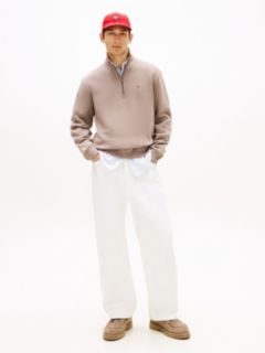 Tommy Flag Quarter-Zip Sweatshirt — Grey 3