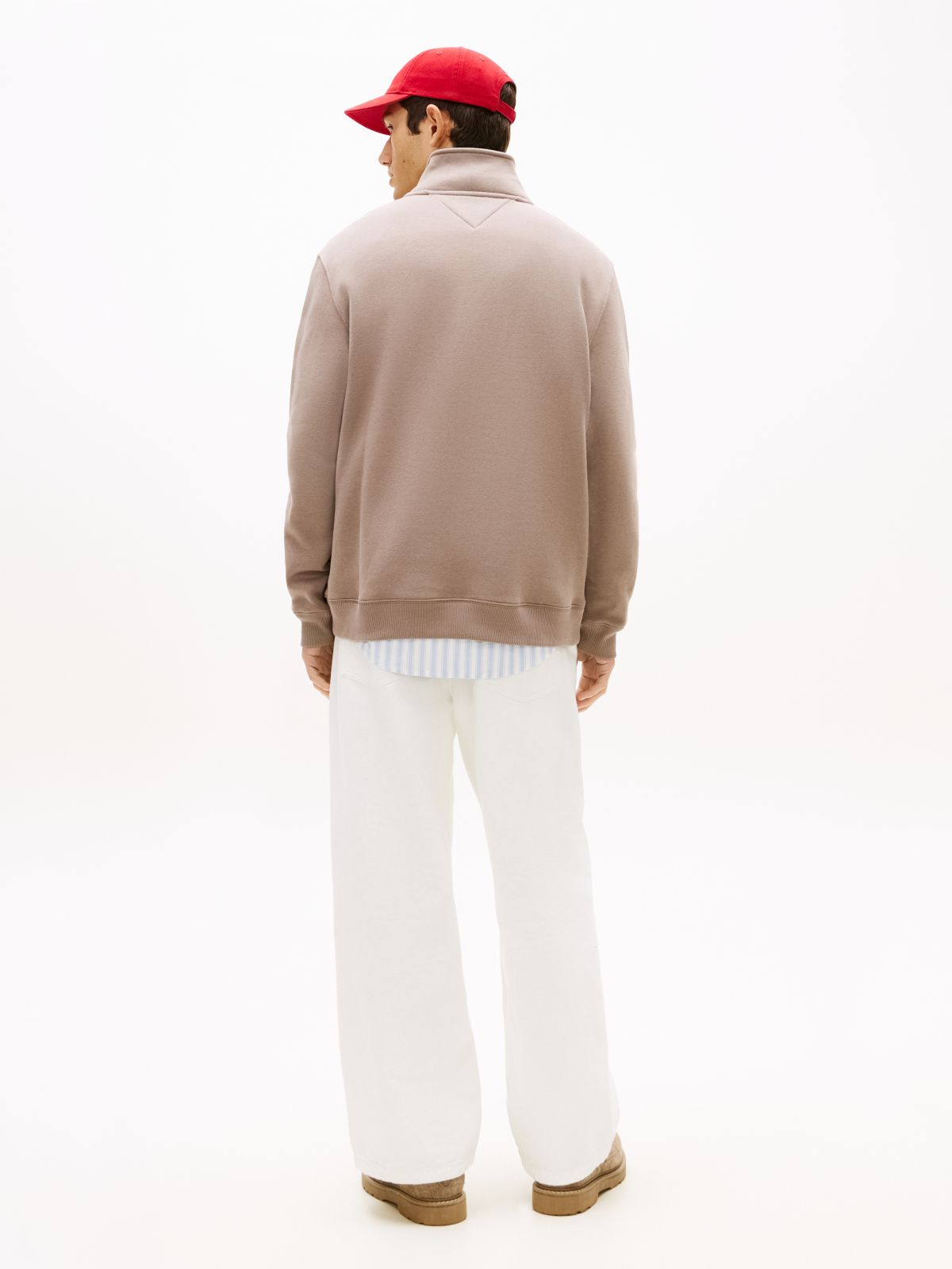 Tommy Flag Quarter-Zip Sweatshirt — Grey