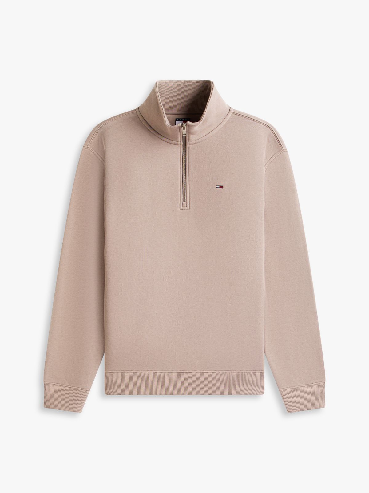 Tommy Flag Quarter-Zip Sweatshirt — Grey