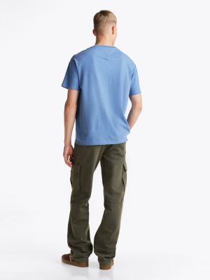 t-shirt relaxed fit con bandiera blu da uomini tommy jeans