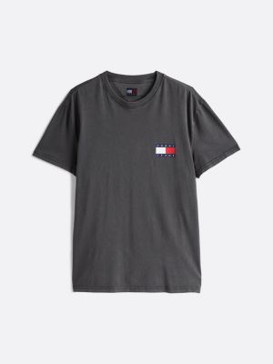 grey back logo crew neck t-shirt for men tommy jeans