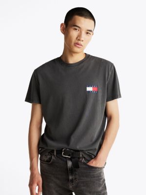 grey back logo crew neck t-shirt for men tommy jeans