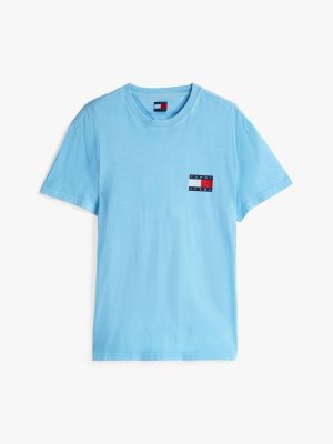 blau t-shirt mit rückenlogo und rundhalsausschnitt für herren - tommy jeans