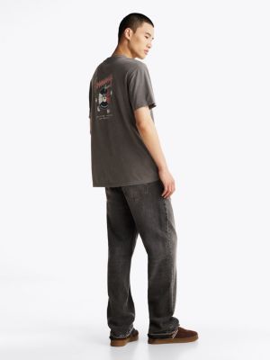 t-shirt décontracté à logo au dos gris pour hommes tommy jeans