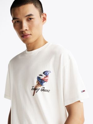 white back logo relaxed t-shirt for men tommy jeans