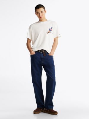 white back logo relaxed t-shirt for men tommy jeans