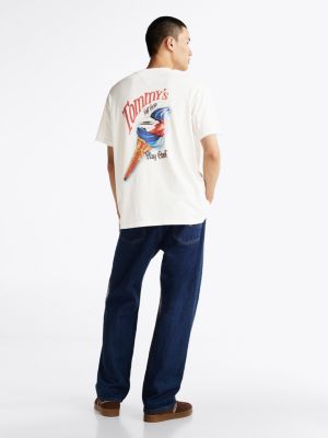 white back logo relaxed t-shirt for men tommy jeans