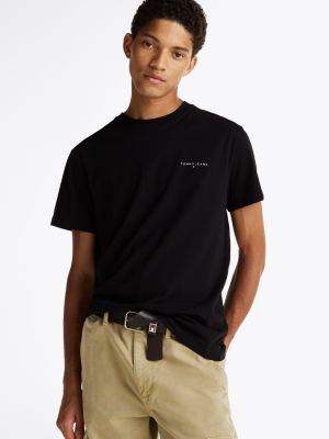 lot de 2 t-shirts ajustés à logo noir pour hommes tommy jeans