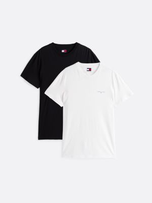 lot de 2 t-shirts ajustés à logo black pour hommes tommy jeans