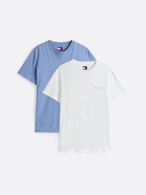 2 pack t-shirt slim fit con logo multi da uomini tommy jeans