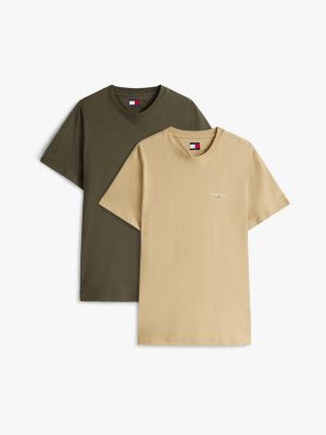 lot de 2 t-shirts ajustés à logo plusieurs couleurs pour hommes tommy jeans