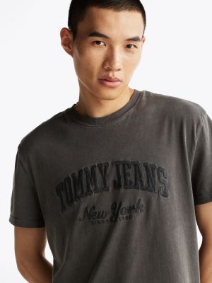grey varsity washed t-shirt for men tommy jeans