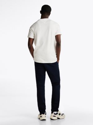 weiß varsity slim fit t-shirt mit logo für herren - tommy jeans