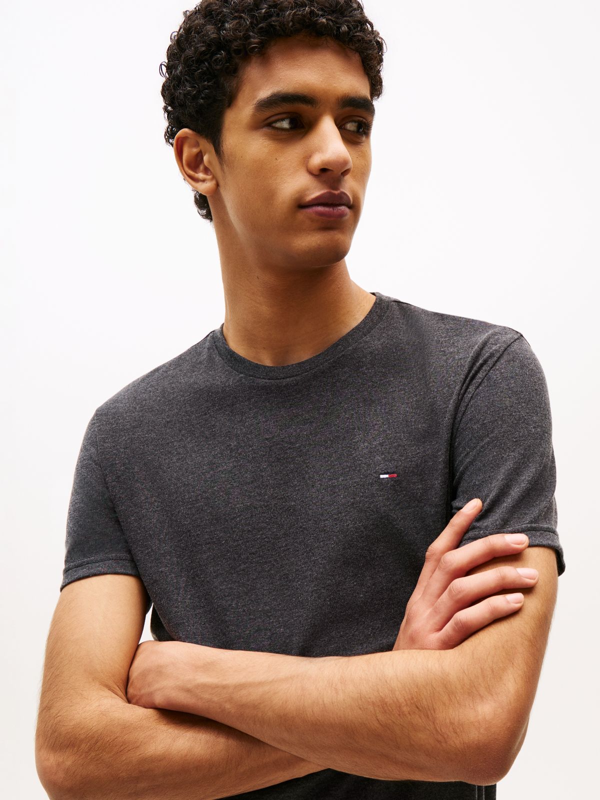 Tommy Flag Extra Slim Jersey T-Shirt — Black