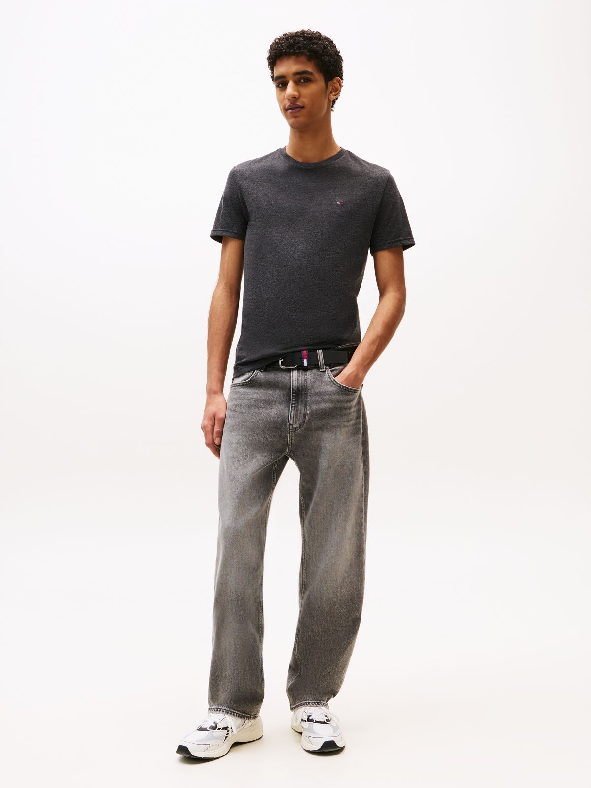Tommy Flag Extra Slim Jersey T-Shirt — Black